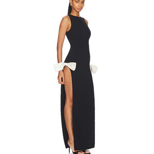 NEW Atoir Size 6 Jana Maxi Double Split Bow Dress Birthday Unique Black White